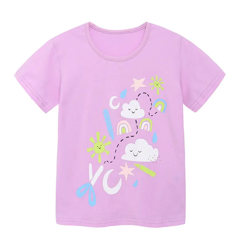 Girls Pink Unicorn T-Shirt Short Sleeve Knitted Cotton - Image 6