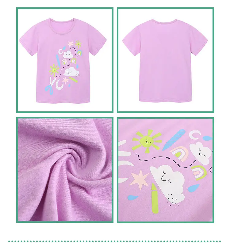 Girls Pink Unicorn T-Shirt Short Sleeve Knitted Cotton — feature 38