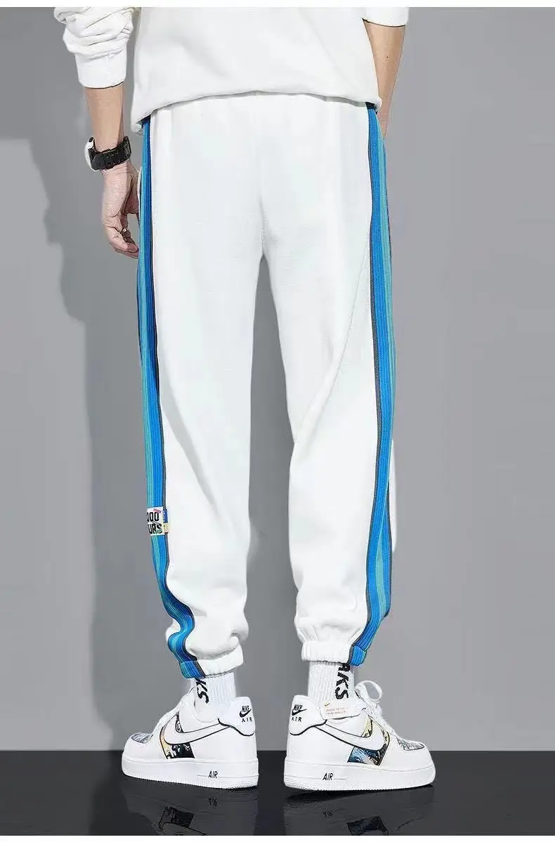 Men Fleece Lined Ankle Tied Pants Black Blue — feature 10