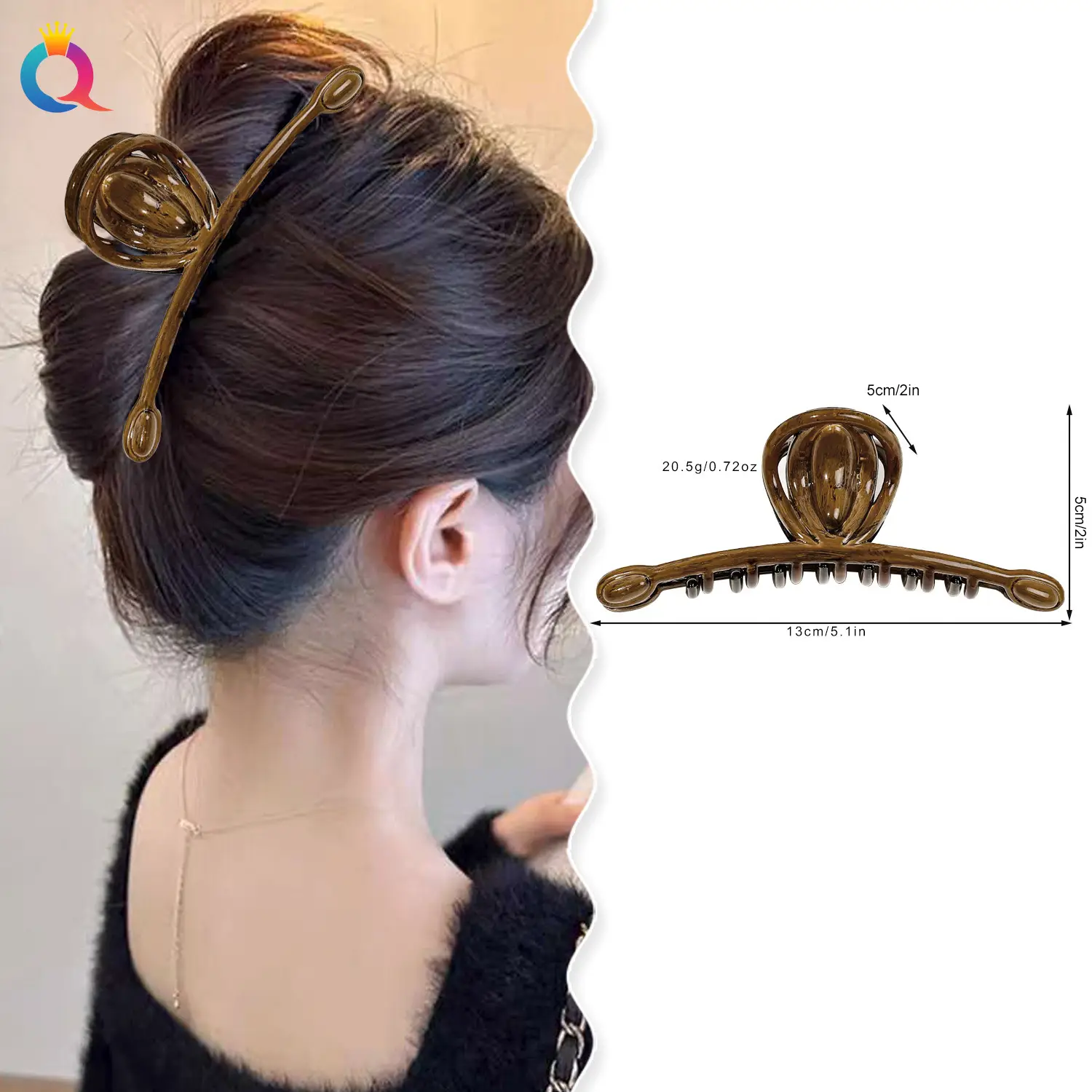 Qiyue Ancient Wooden Hair Clip Plate for Women - Image 4