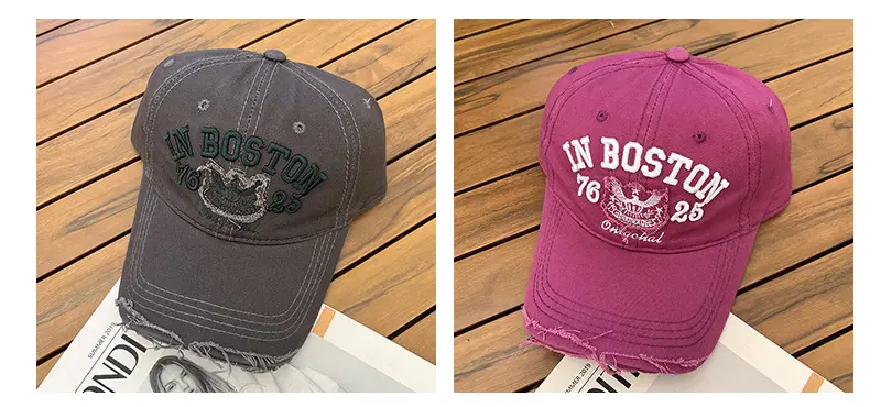 Women Red Boston Top Hat with Embroidery — feature 12