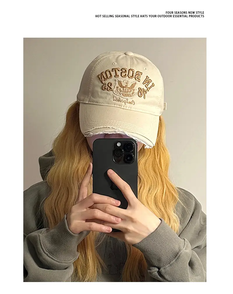 Women Red Boston Top Hat with Embroidery — feature 3