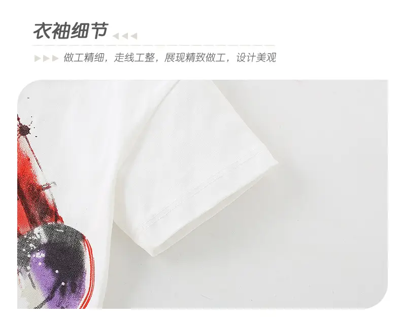 Malwee Boys Summer T-Shirt White Red Crane Design — feature 10