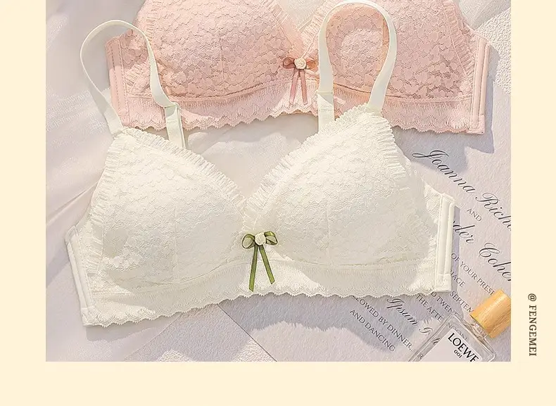 Black Lace Push Up Bra Small Chest Wireless Anti Sagging — feature 30