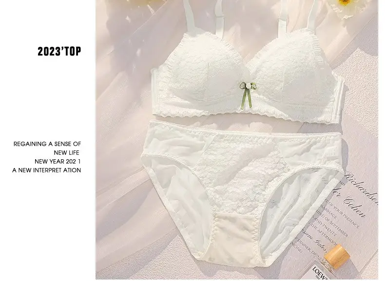 Black Lace Push Up Bra Small Chest Wireless Anti Sagging — feature 34