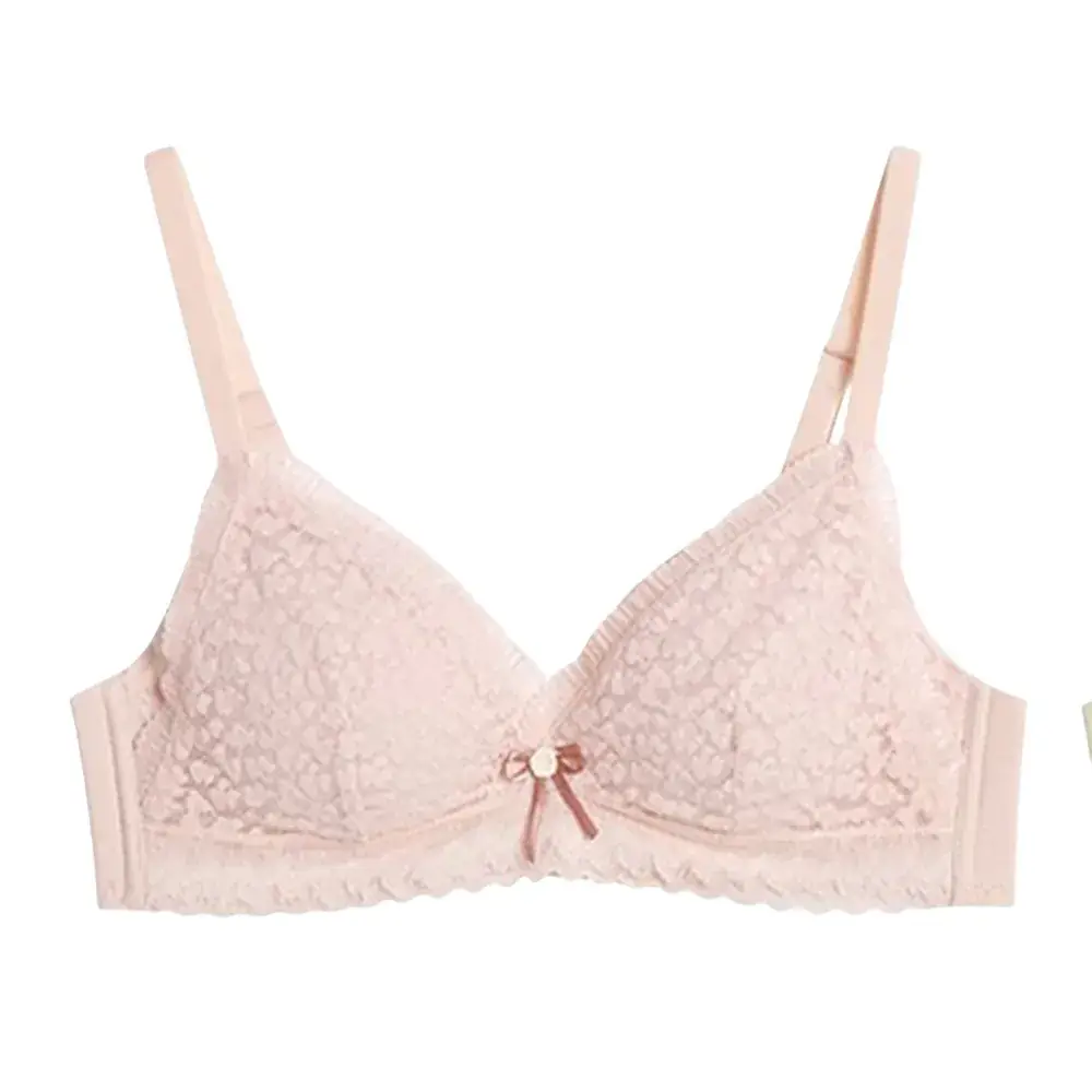 Black Lace Push Up Bra Small Chest Wireless Anti Sagging - Image 2
