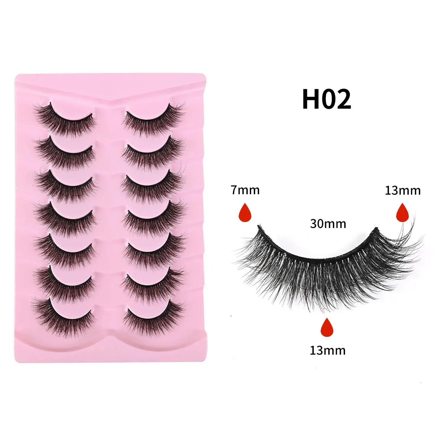 5D False Eyelashes Large Capacity Self-Adhesive Natural Hard Stem - Image 2