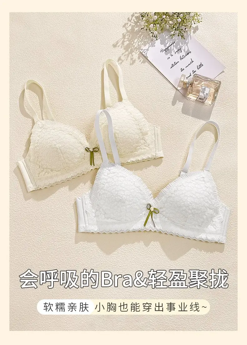 White Lace Triangular Cup Bra Women Summer — feature 2