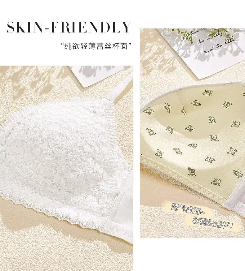 White Lace Triangular Cup Bra Women Summer — feature 3