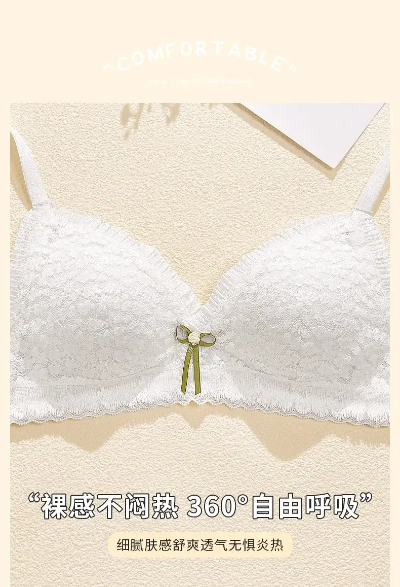 White Lace Triangular Cup Bra Women Summer — feature 7
