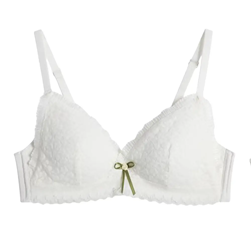 White Lace Triangular Cup Bra Women Summer - Image 4