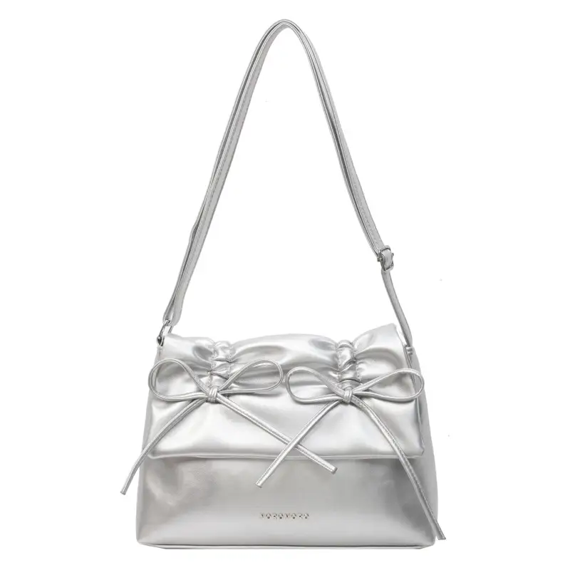 Silver Bow Crossbody Bag for Women 2024
