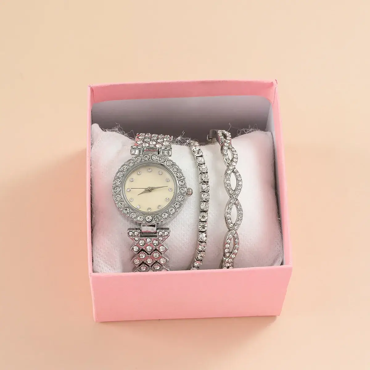 2023 Women's Diamond Watch Set Steel Belt - Image 7