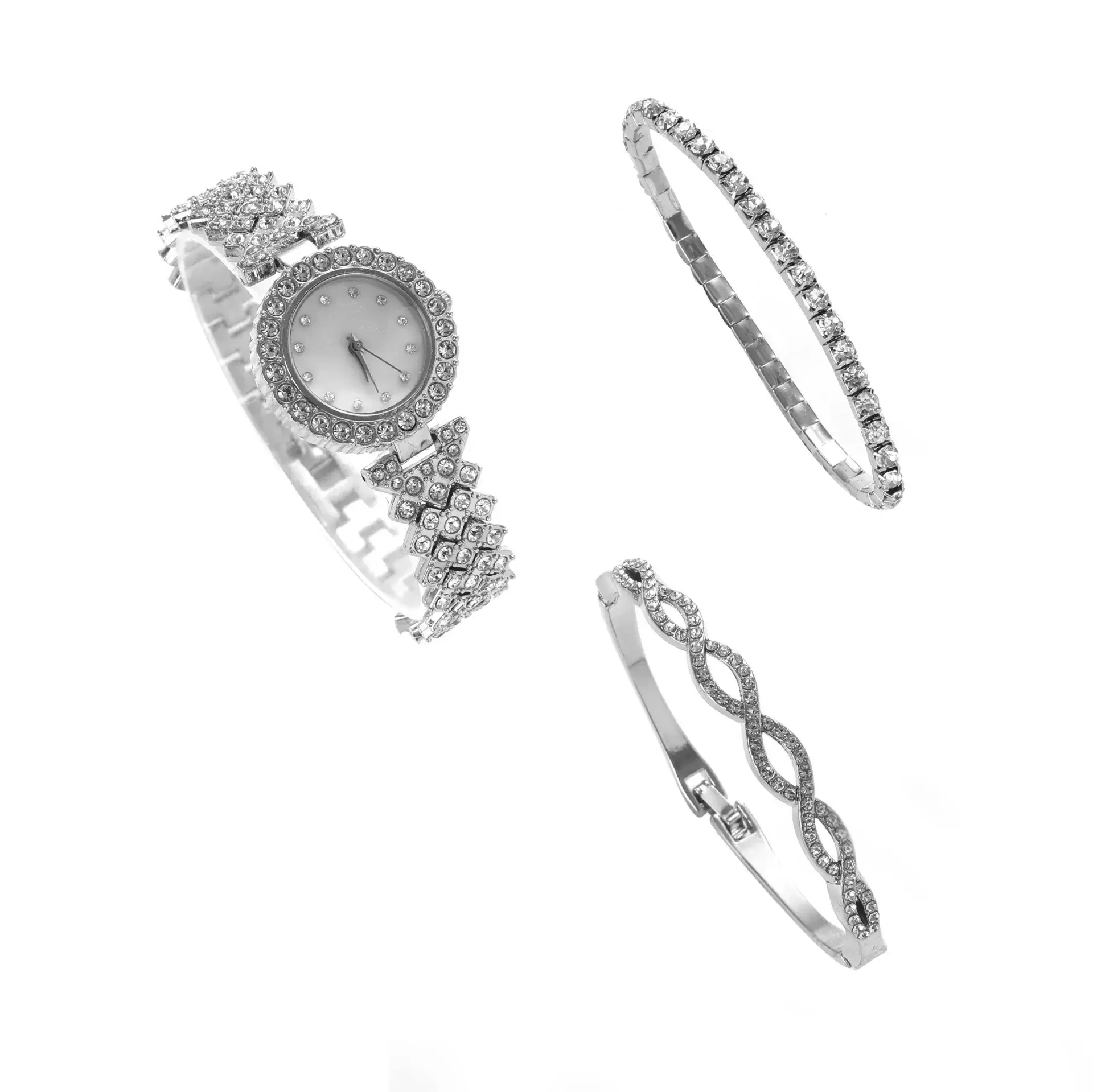 2023 Women's Diamond Watch Set Steel Belt - Image 8