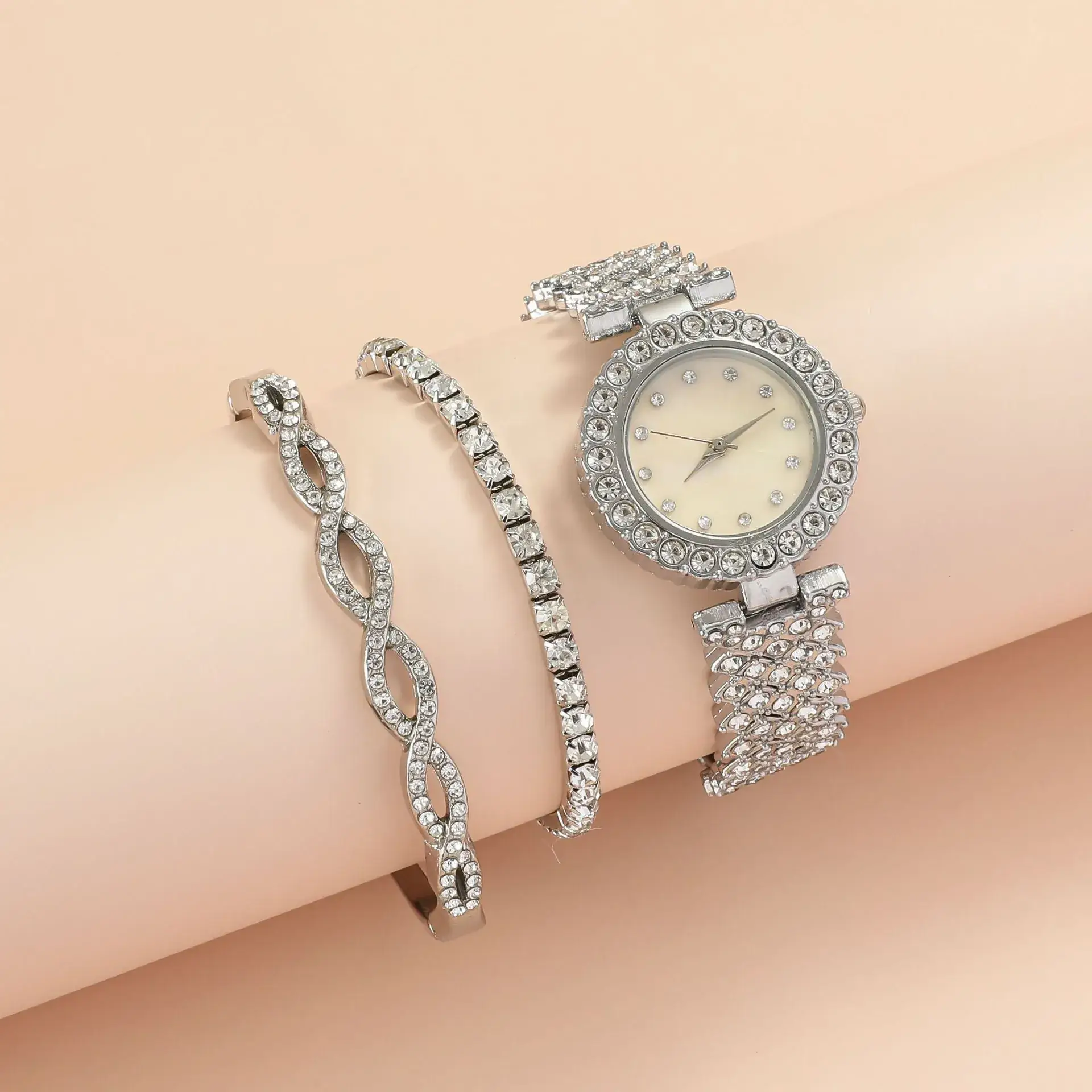 2023 Women's Diamond Watch Set Steel Belt — feature 3