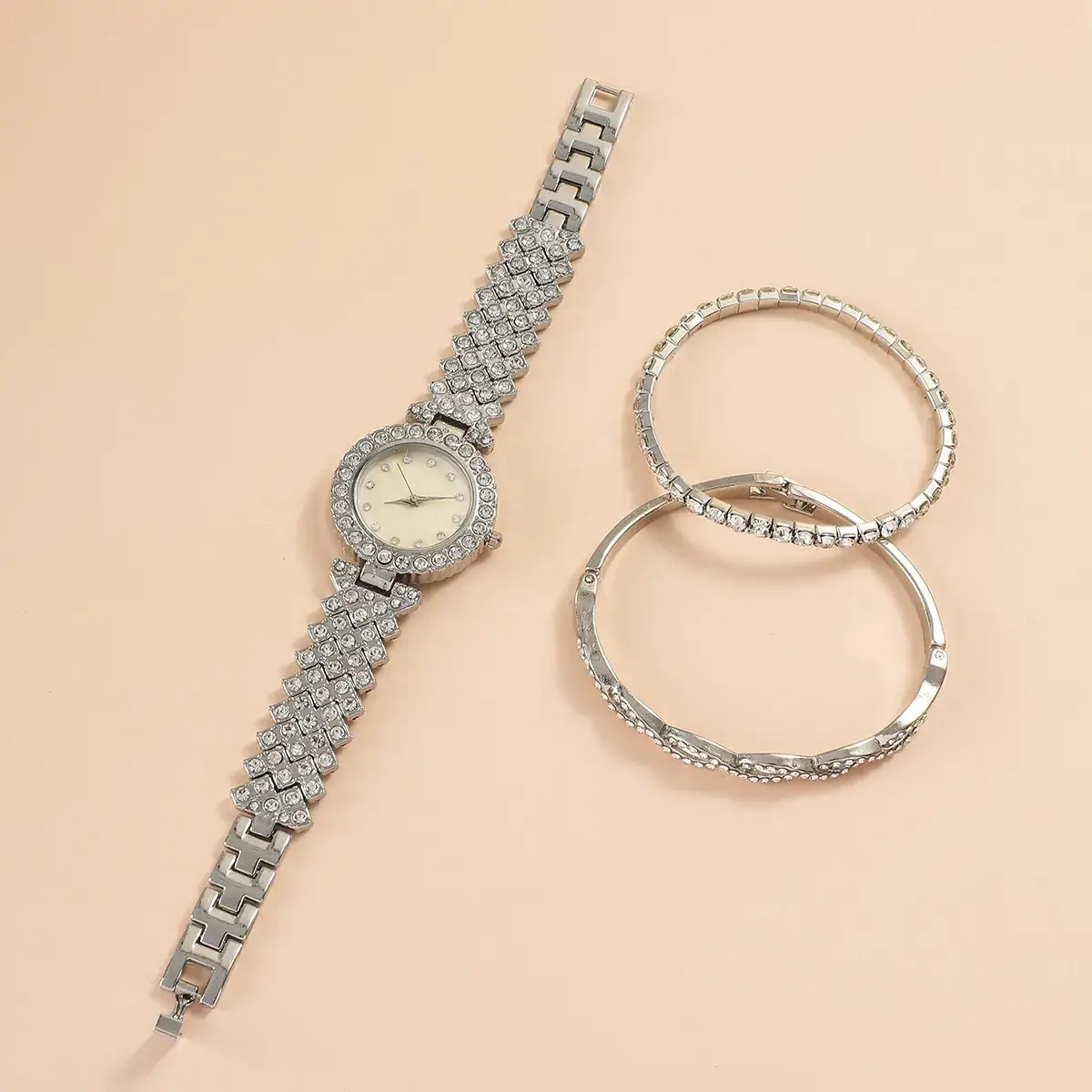 2023 Women's Diamond Watch Set Steel Belt — feature 4