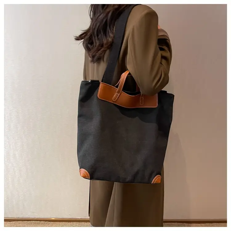 Women Large Canvas Shoulder Bag Brown 2026 — feature 21
