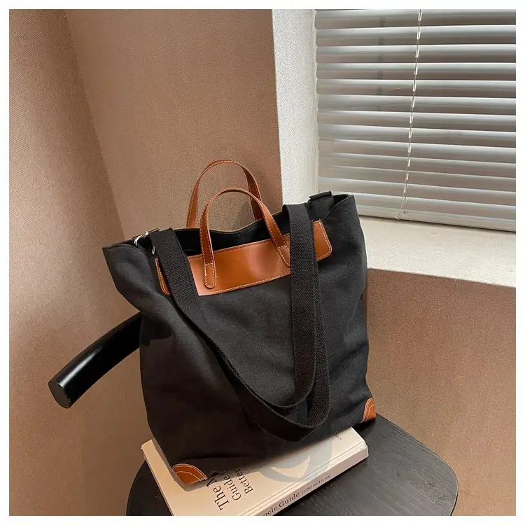Women Large Canvas Shoulder Bag Brown 2026 — feature 36