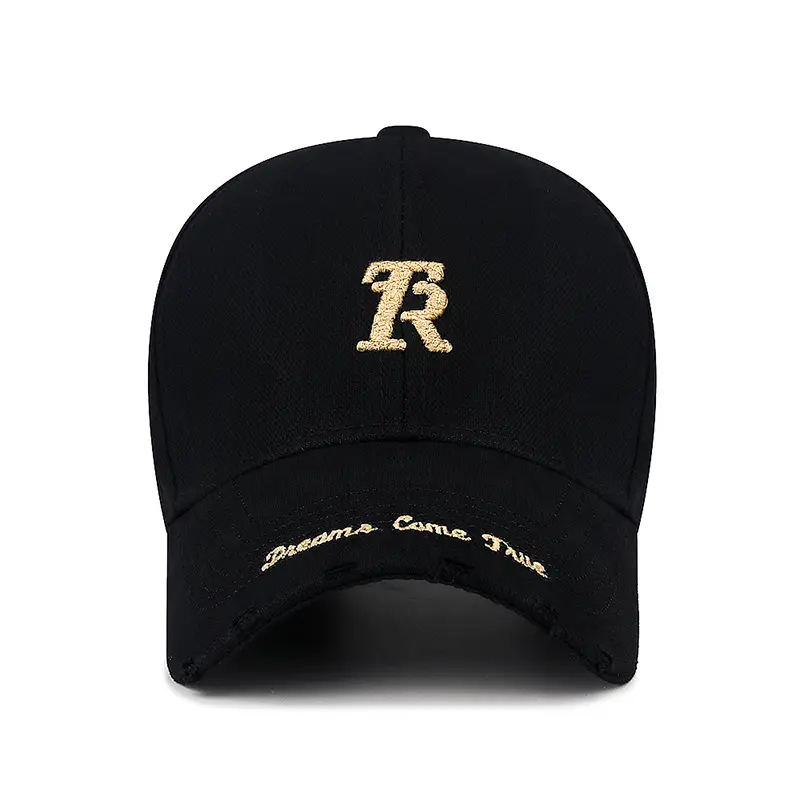 Korean Ripped Cap Unisex Embroidered Letter