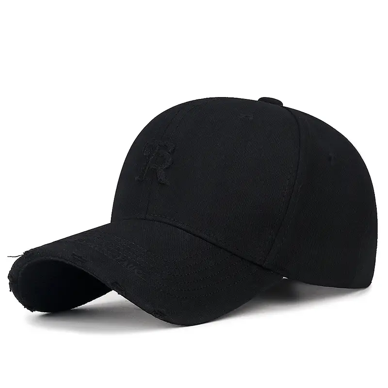Korean Ripped Cap Unisex Embroidered Letter