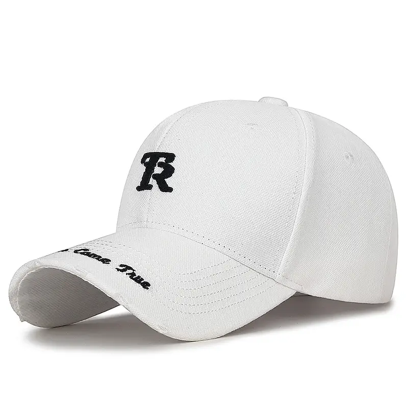 Korean Ripped Cap Unisex Embroidered Letter