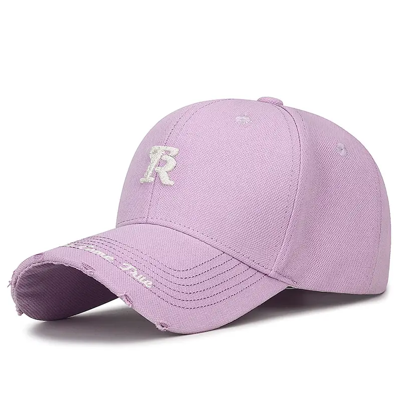 Korean Ripped Cap Unisex Embroidered Letter