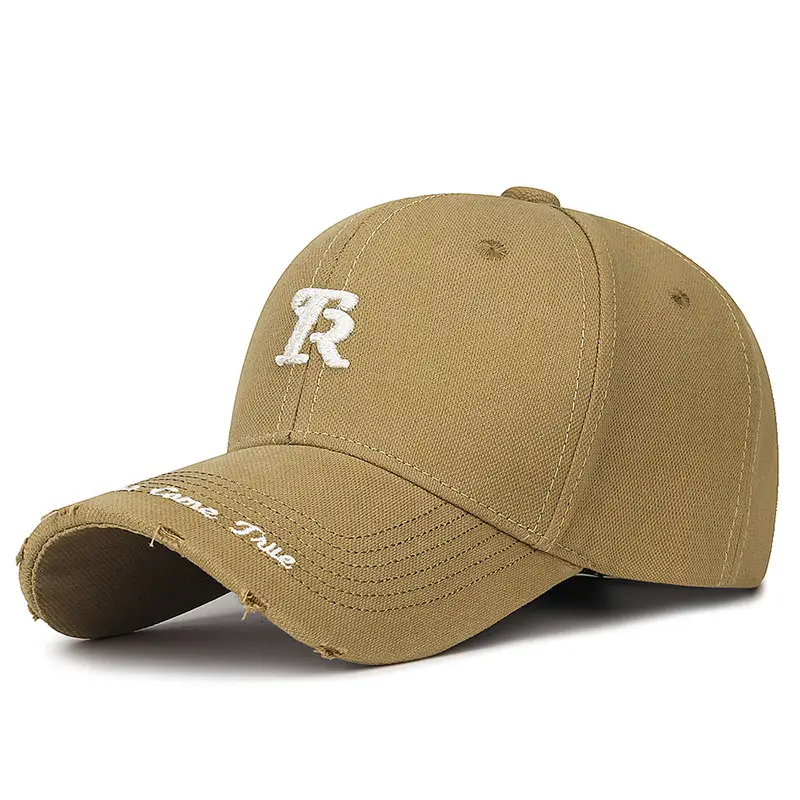 Korean Ripped Cap Unisex Embroidered Letter
