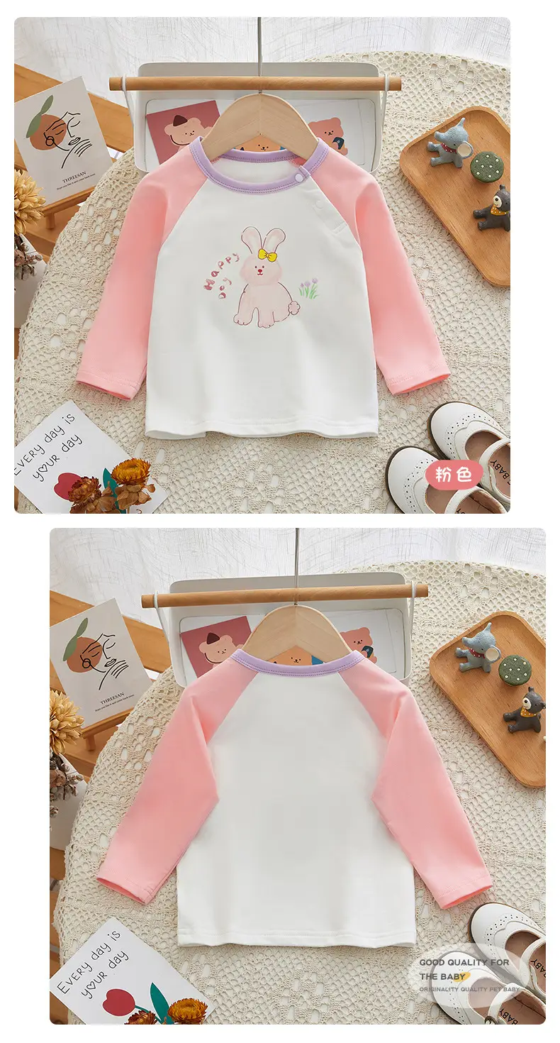 Girls Long Sleeve T-Shirt Panda Print Spring Base Layer — feature 21