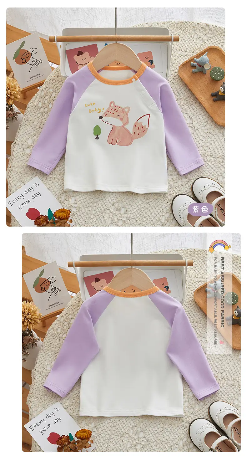 Girls Long Sleeve T-Shirt Panda Print Spring Base Layer — feature 22