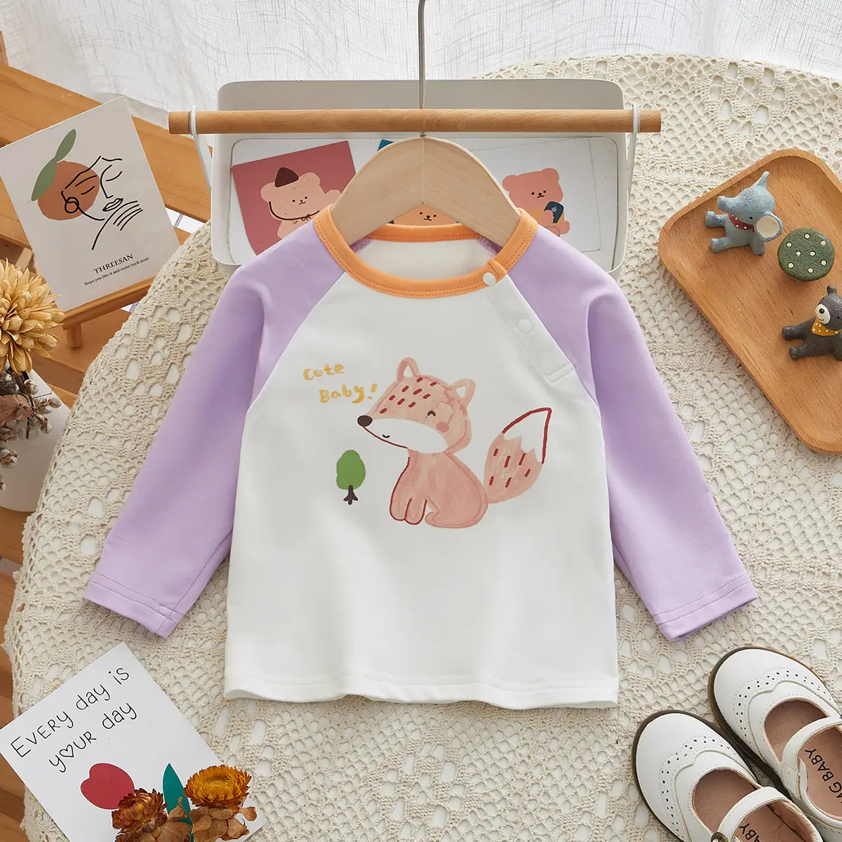 Girls Long Sleeve T-Shirt Panda Print Spring Base Layer - Image 2