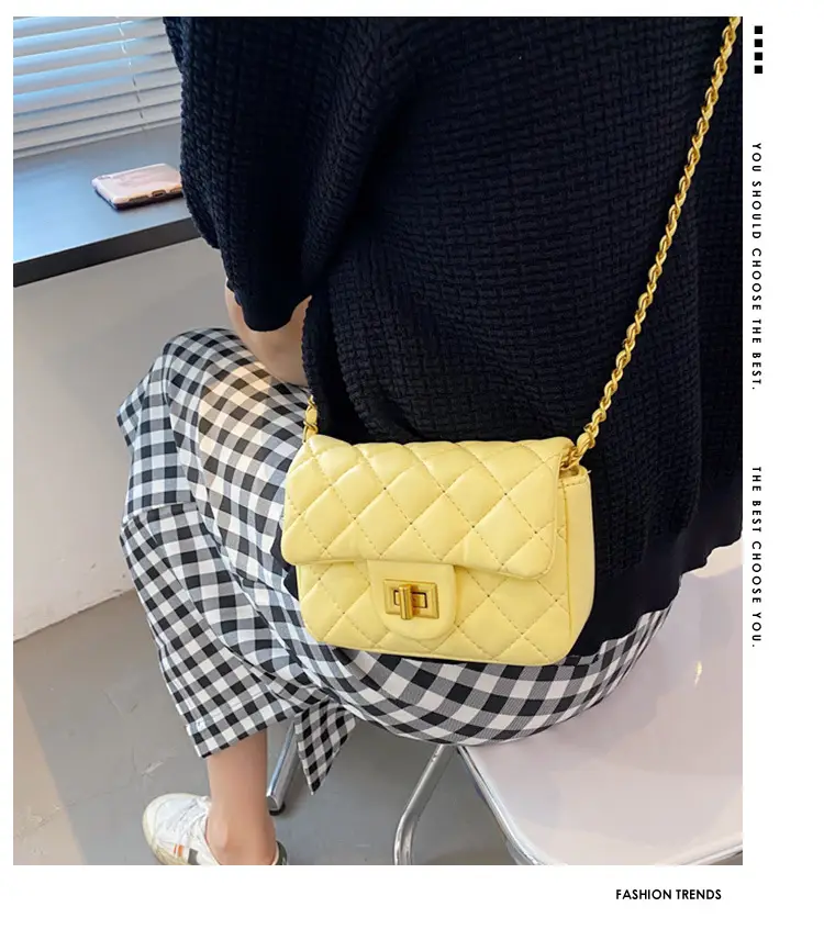 Yellow Quilted Chain Shoulder Bag for Women 2024 — feature 1