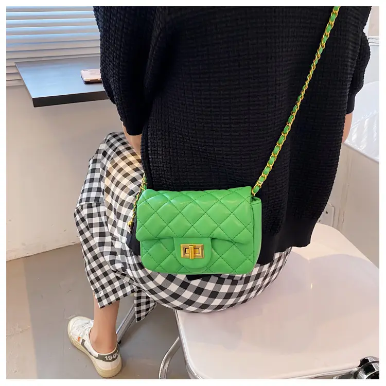 Yellow Quilted Chain Shoulder Bag for Women 2024 — feature 11