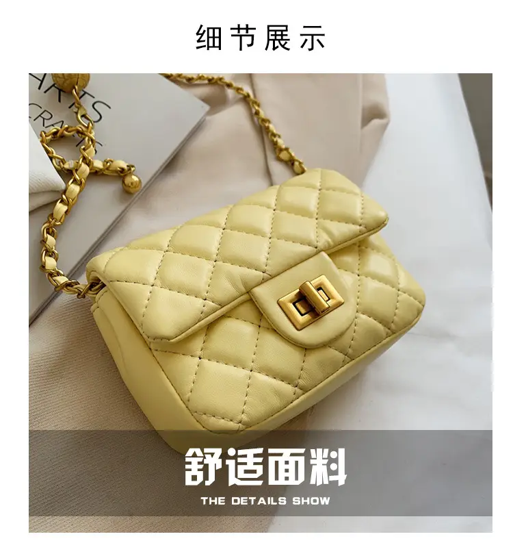 Yellow Quilted Chain Shoulder Bag for Women 2024 — feature 3