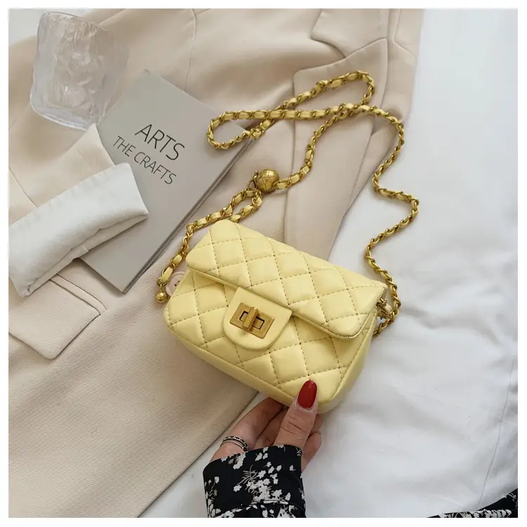 Yellow Quilted Chain Shoulder Bag for Women 2024 — feature 35