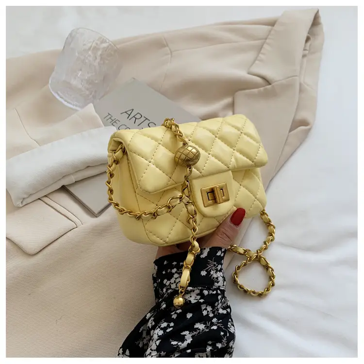 Yellow Quilted Chain Shoulder Bag for Women 2024 — feature 36