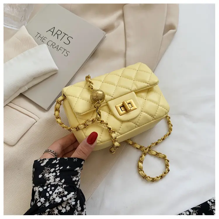 Yellow Quilted Chain Shoulder Bag for Women 2024 — feature 37