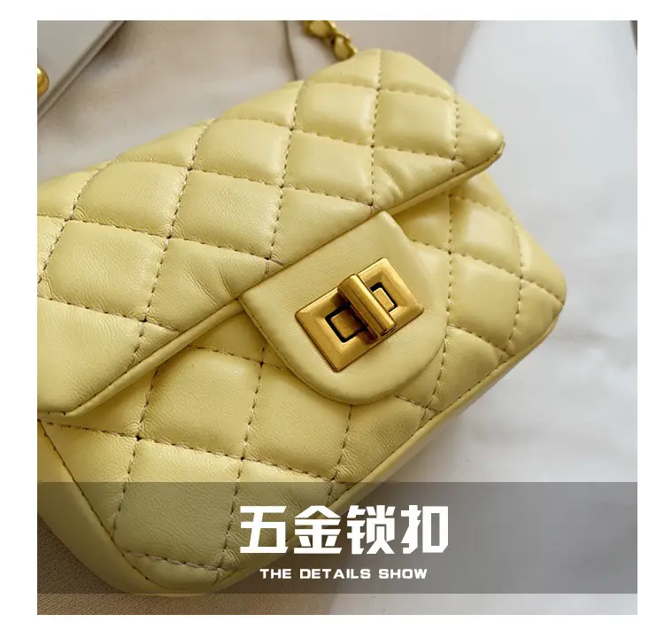 Yellow Quilted Chain Shoulder Bag for Women 2024 — feature 4