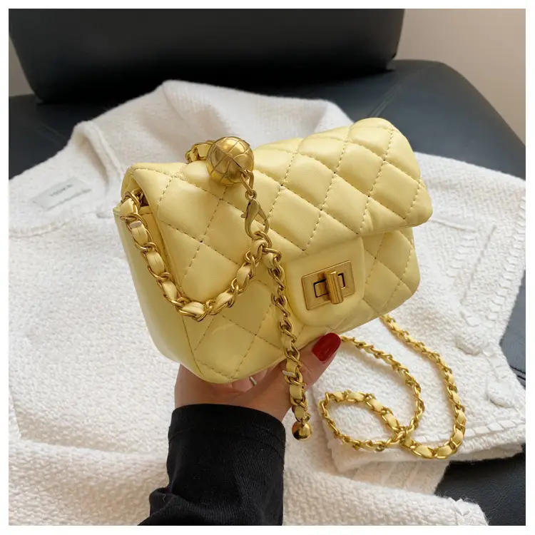 Yellow Quilted Chain Shoulder Bag for Women 2024 — feature 41