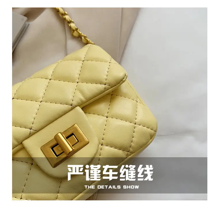 Yellow Quilted Chain Shoulder Bag for Women 2024 — feature 5