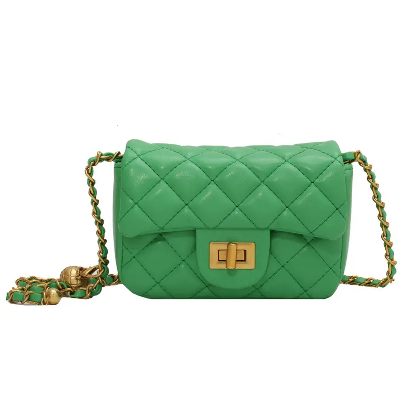 Yellow Quilted Chain Shoulder Bag for Women 2024 - Image 2