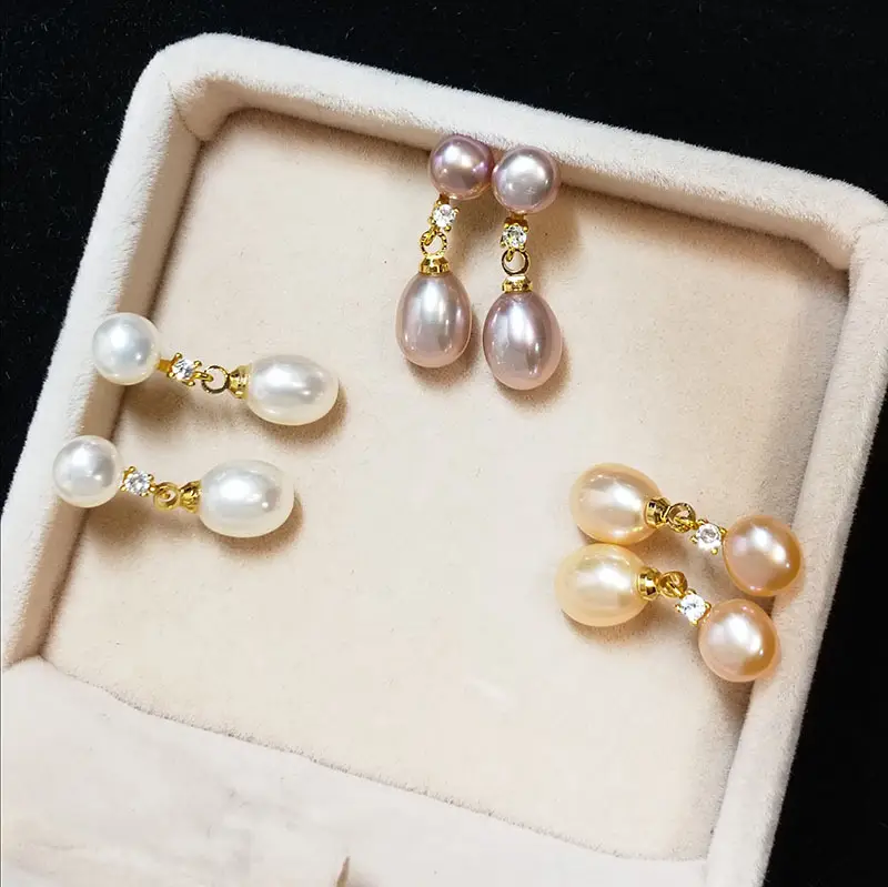 Natural Freshwater Jane Double Beads Steamed Bread Earrings — feature 6