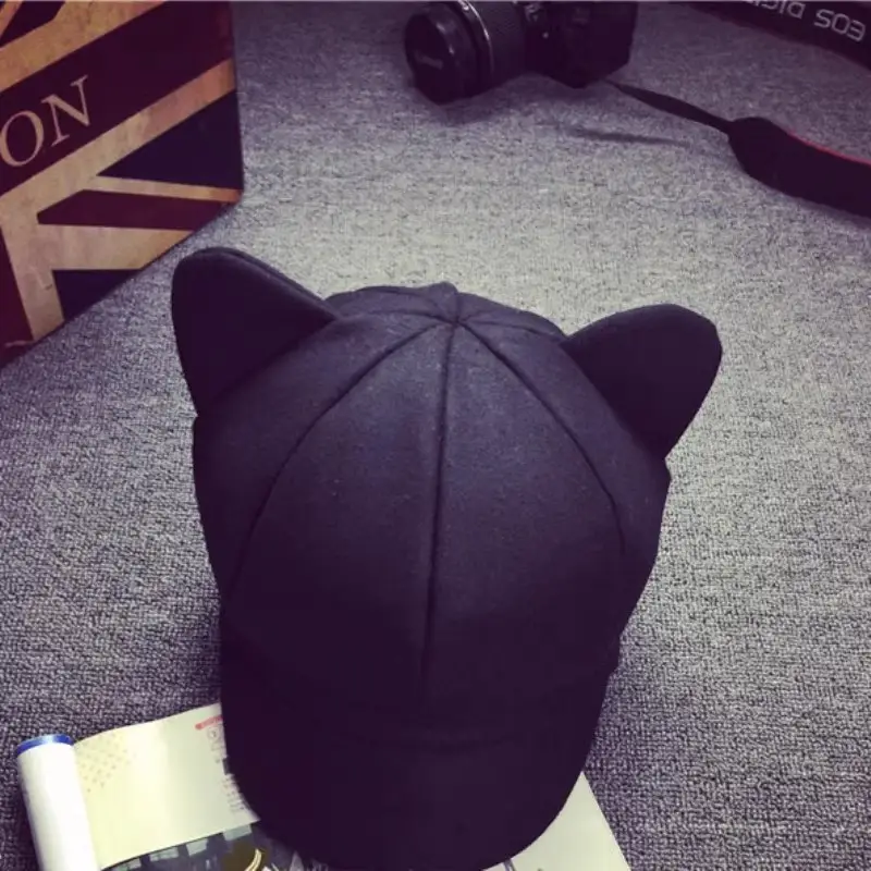 Maroon Cat Ears Beret Hat for Women Men — feature 5