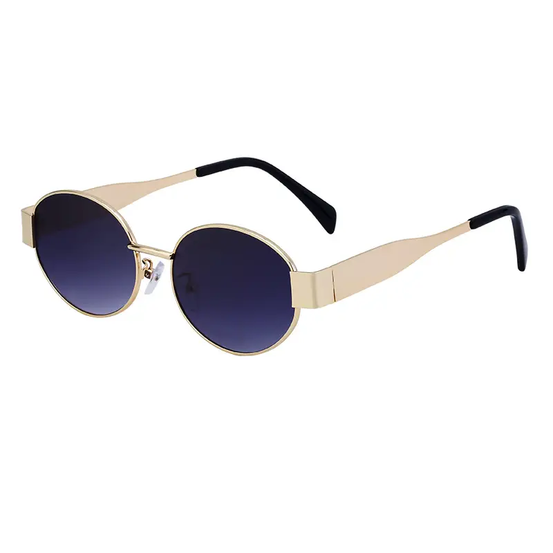 Women Oval Frame Sunglasses White Dark Lens - Image 9