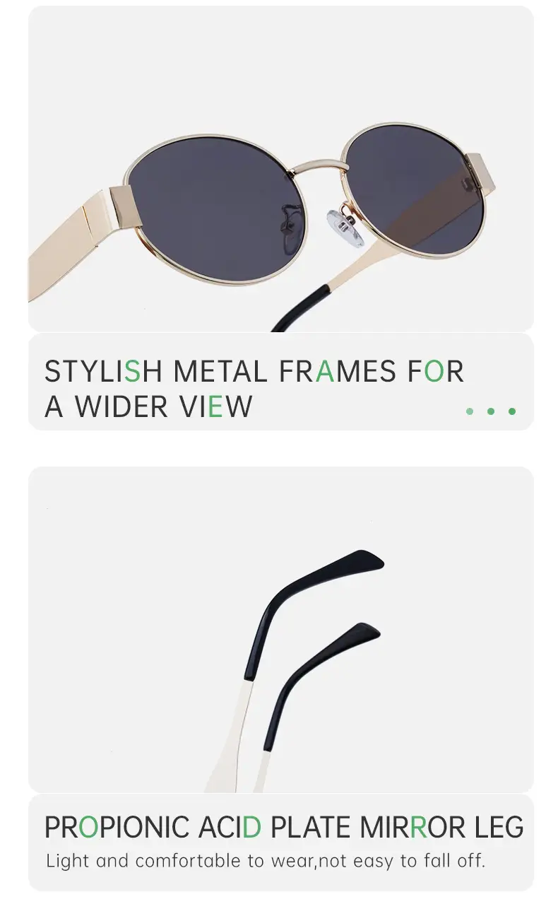 Women Oval Frame Sunglasses White Dark Lens — feature 29