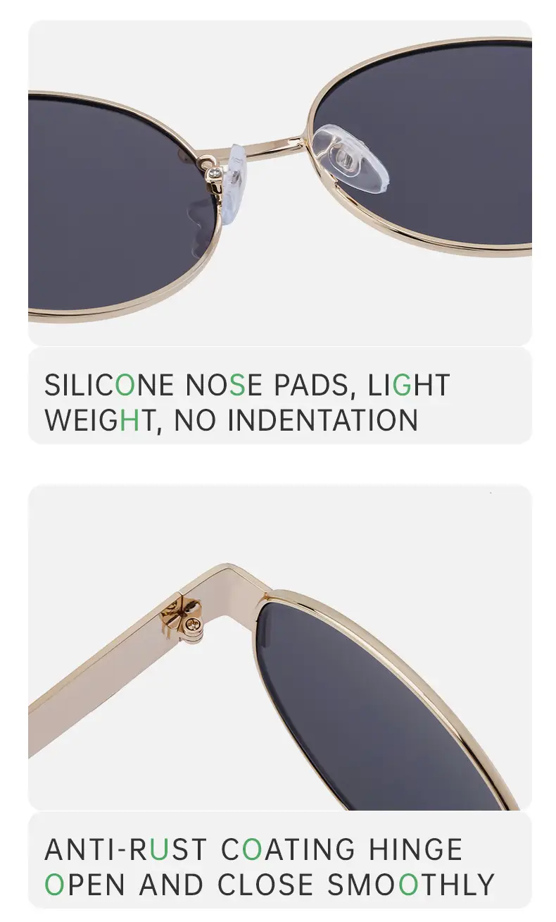 Women Oval Frame Sunglasses White Dark Lens — feature 30
