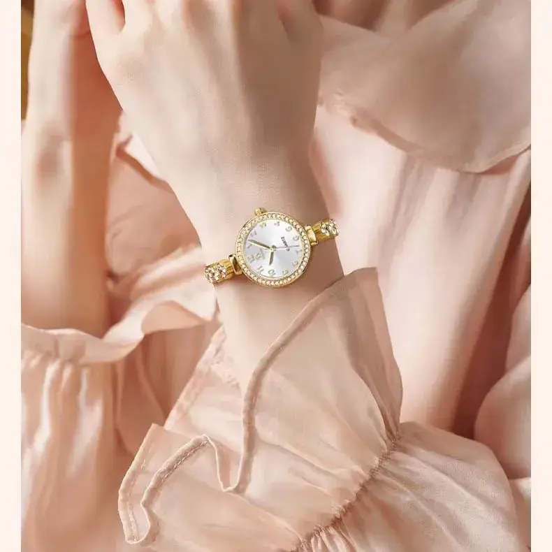 Diamond Encrusted Women's Quartz Bracelet Watch - Image 3