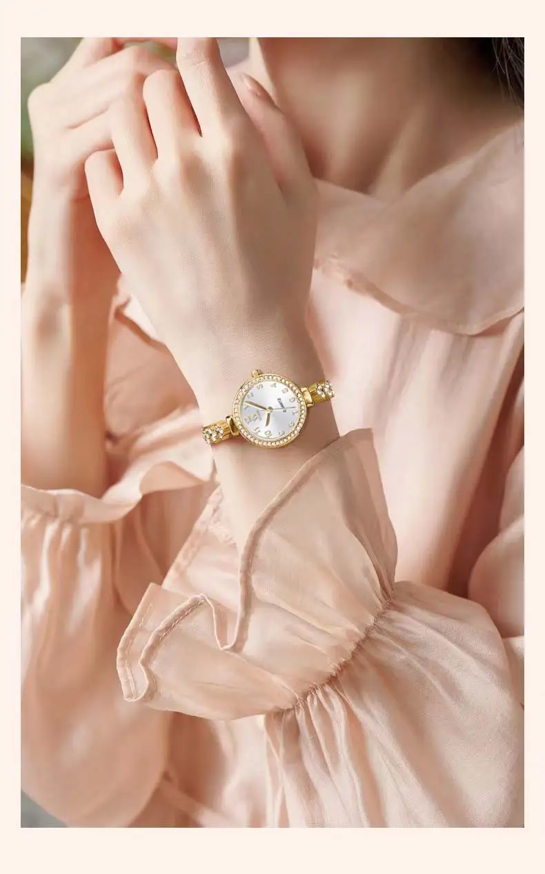 Diamond Encrusted Women's Quartz Bracelet Watch — feature 2