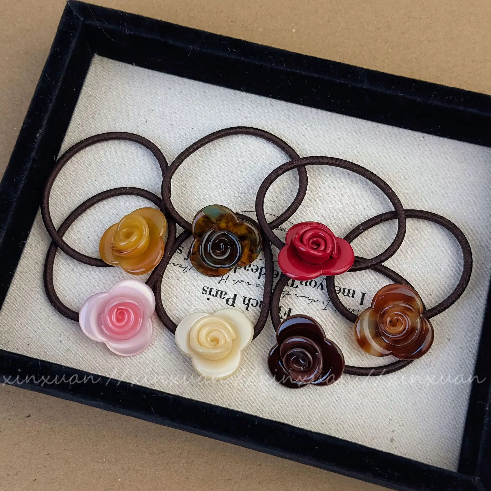 Acetate Rose Hair Bands 2024 New French Retro Flower Headband - Image 9
