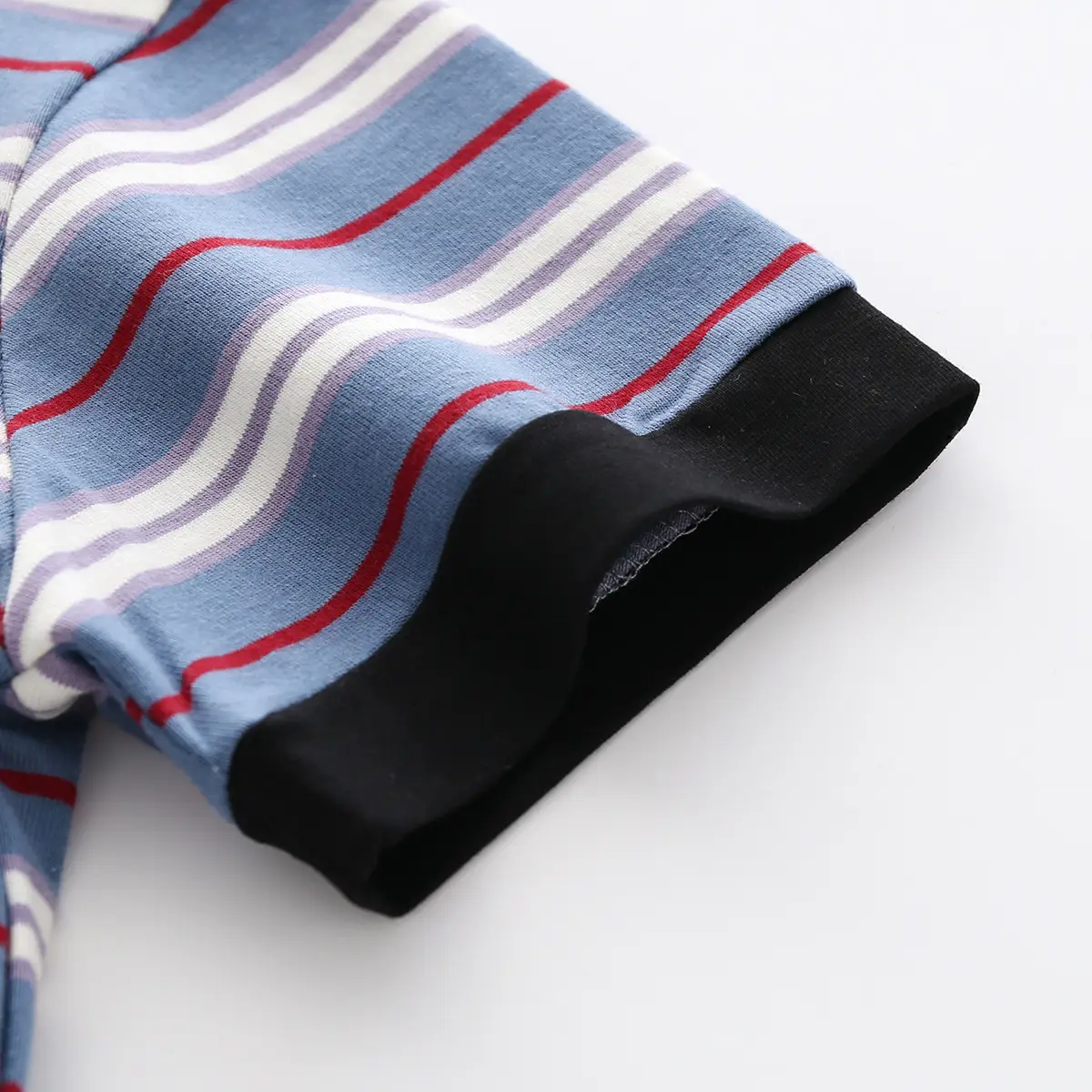 Children's Striped Polo T-Shirt Blue White Red Summer Boys - Image 4