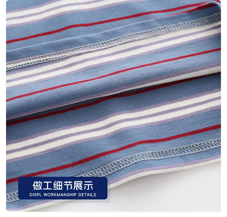 Children's Striped Polo T-Shirt Blue White Red Summer Boys — feature 12